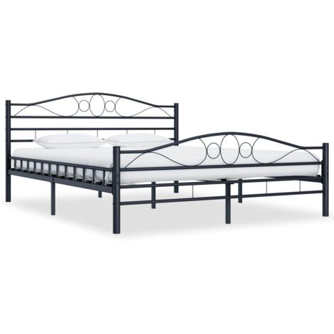 TALKEACH vidaXL Giroletto Nero in Acciaio 160x200 cm