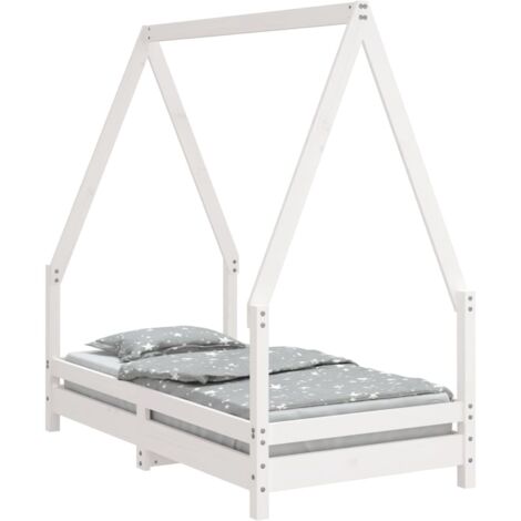 vidaXL Giroletto per Bambini Bianco 70x140cm in Legno Massello di Pino