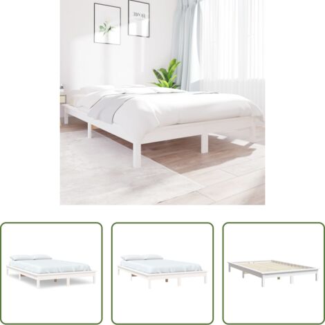 vidaXL Giroletto per materasso -  Giroletto Bianco 180x200 cm Super King Legno Massello di Pino