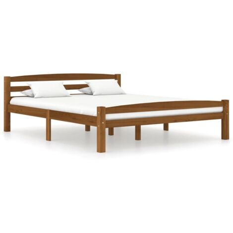 vidaXL Giroletto senza Materaso Ambrato in Legno di Pino 160x200 cm