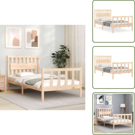 vidaXL Giroletto senza Materasso 100x200 cm in Legno Massello di Pino
