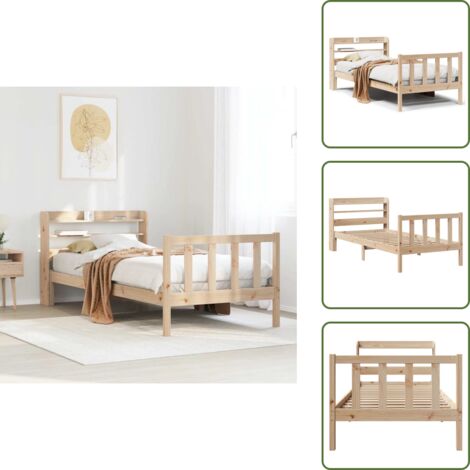 vidaXL Giroletto senza Materasso 100x200 cm in Legno Massello di Pino