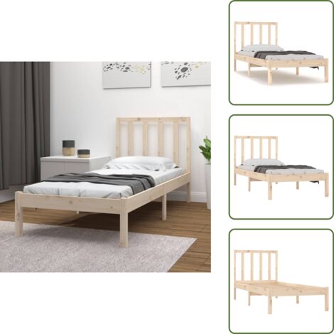 vidaXL Giroletto senza Materasso 75x190 cm in Legno Massello di Pino