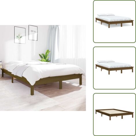 - vidaXL Giroletto senza Materasso Ambra 140x190 in Legno Massello -
