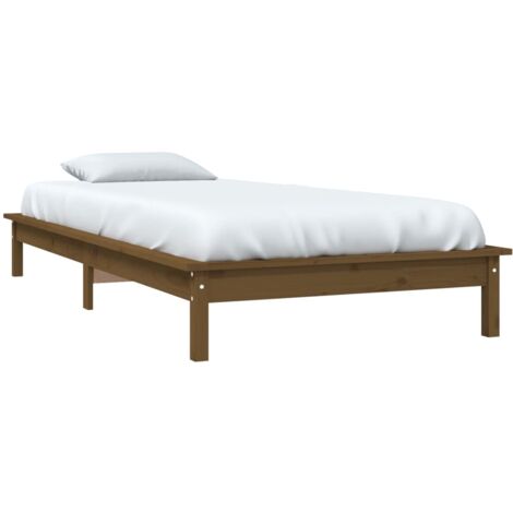 vidaXL Giroletto senza Materasso Ambra 90x200cm Legno Massello
