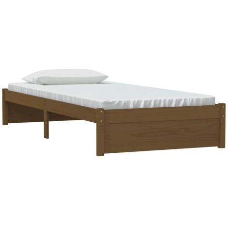 vidaXL Giroletto senza Materasso Ambra Legno Massello Pino 90x200 cm