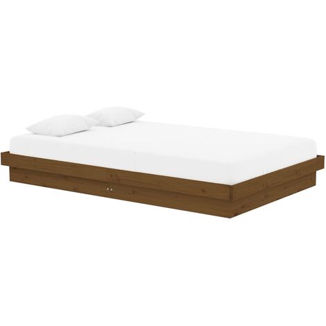 vidaXL Giroletto senza Materasso Ambra Small Double in Legno Massello