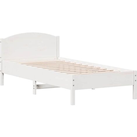 vidaXL Giroletto senza Materasso Bianco 100x200 cm Legno Massello Pino