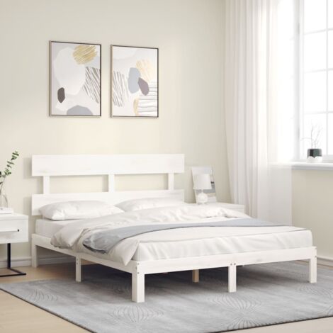 vidaXL Giroletto senza Materasso Bianco 160x200 cm Legno Massello Pino