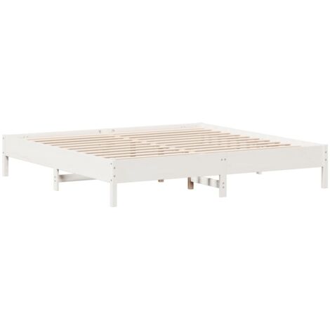 vidaXL Giroletto senza Materasso Bianco 200x200 cm Legno Massello Pino