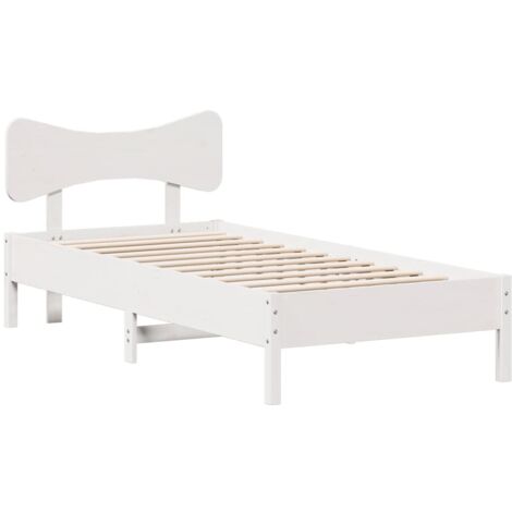 vidaXL Giroletto senza Materasso Bianco 75x190 Legno Massello di Pino