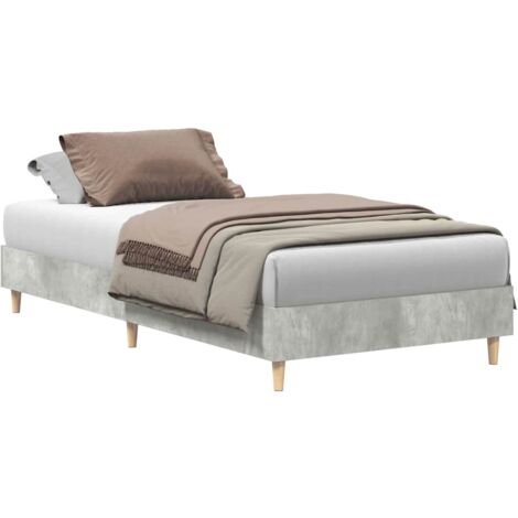 vidaXL Giroletto senza Materasso Grigio Cemento 90x190 cm Truciolato