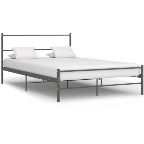 vidaXL Giroletto senza Materasso Grigio in Metallo 140x200 cm
