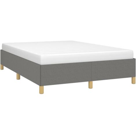 vidaXL Giroletto senza Materasso Grigio Scuro 140x190 cm Tessuto