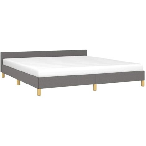vidaXL Giroletto senza Materasso Grigio Scuro 160x200 cm Tessuto