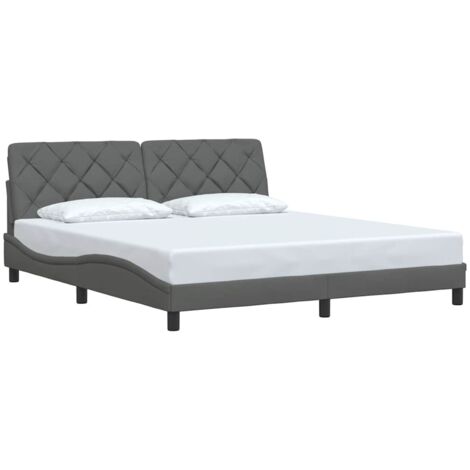 vidaXL Giroletto senza Materasso Grigio Scuro 180x200 cm Tessuto