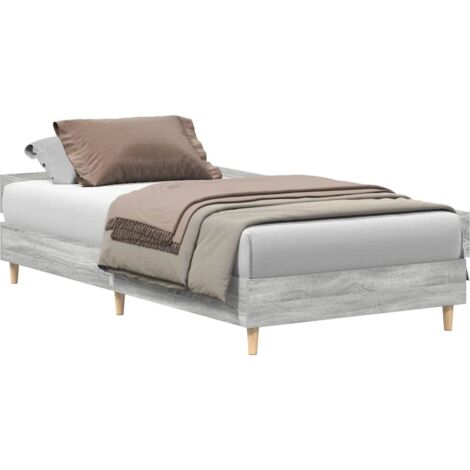 vidaXL Giroletto senza Materasso Grigio Sonoma 75x190 cm in Truciolato
