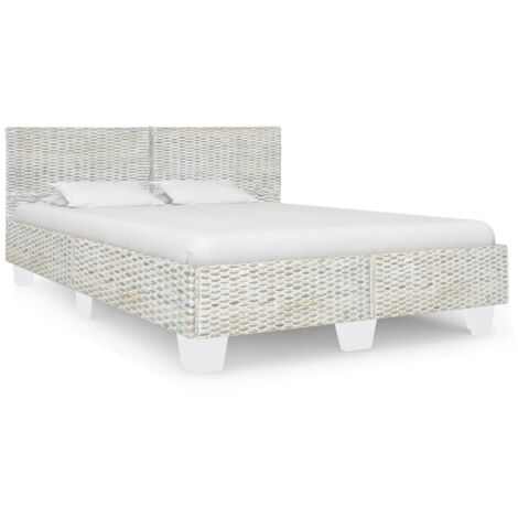 vidaXL Giroletto senza Materasso Grigio Vero Rattan 140x200 cm