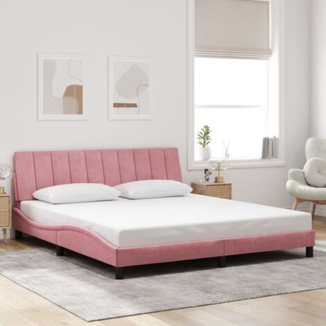 vidaXL Giroletto senza Materasso Hanko Rosa 180x200 cm in Velluto