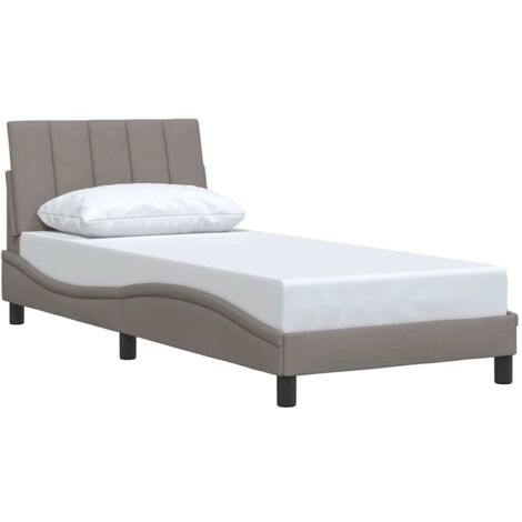 vidaXL Giroletto senza Materasso Hanko Tortora 90x190 cm Tessuto