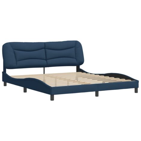 vidaXL Giroletto senza Materasso Hvar Blu 180x200 cm in Tessuto