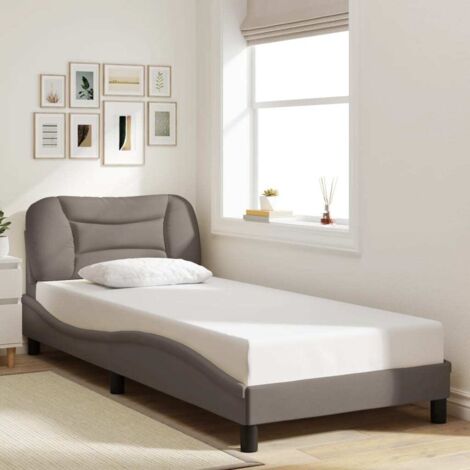 vidaXL Giroletto senza Materasso Hvar Tortora 90x190 cm Tessuto