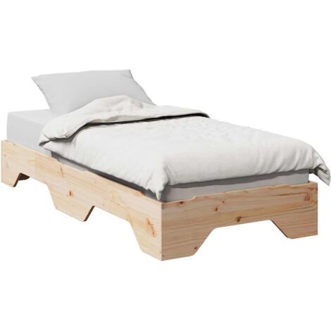vidaXL Giroletto senza Materasso Impilabile 75x190 cm Legno Massello
