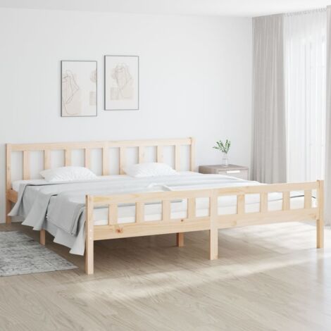 vidaXL Giroletto senza Materasso in Legno Massello 160x200 cm