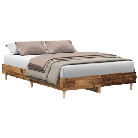 vidaXL Giroletto senza Materasso Legno Antico 120x200 cm in Truciolato