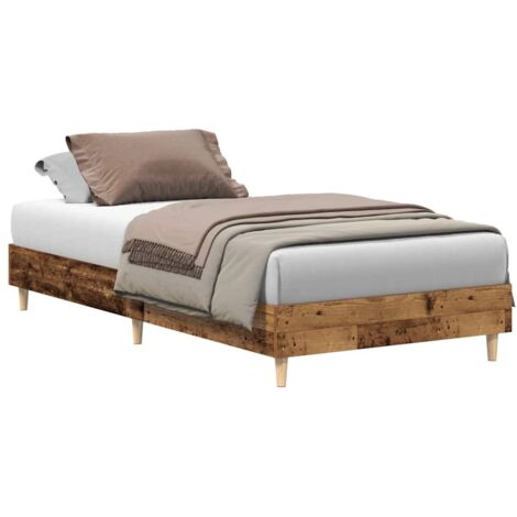 vidaXL Giroletto senza Materasso Legno Antico 75x190 cm in Truciolato