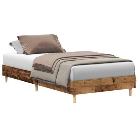 vidaXL Giroletto senza Materasso Legno Antico 90x200 cm in Truciolato