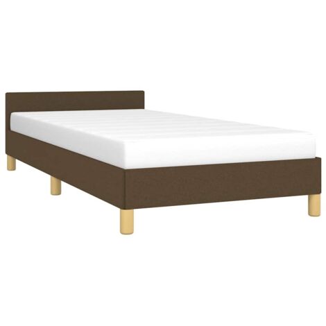 vidaXL Giroletto senza Materasso Marrone Scuro 90x190 cm Tessuto
