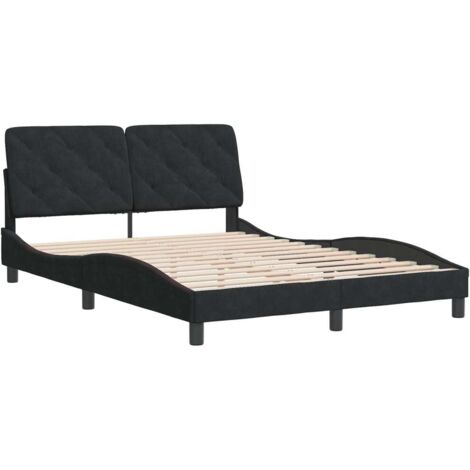 vidaXL Giroletto senza Materasso Nero 120x200 cm Velluto