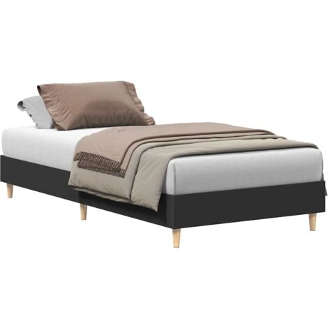 vidaXL Giroletto senza Materasso Nero 90x200 cm in Legno Multistrato