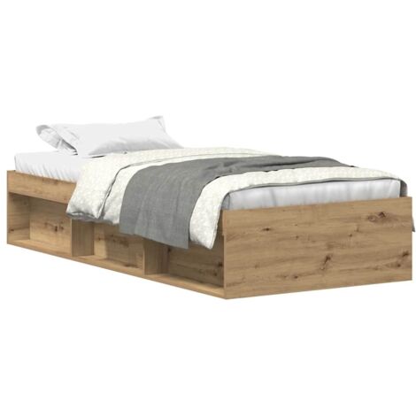 vidaXL Giroletto senza Materasso Rovere Artigianale 100x200cm