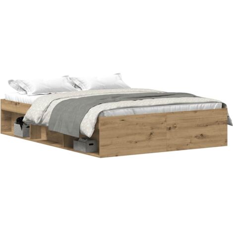 vidaXL Giroletto senza Materasso Rovere Artigianale 135x190cm