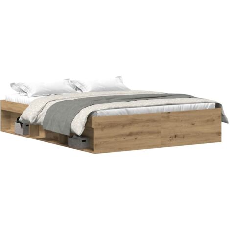 vidaXL Giroletto senza Materasso Rovere Artigianale 150x200cm