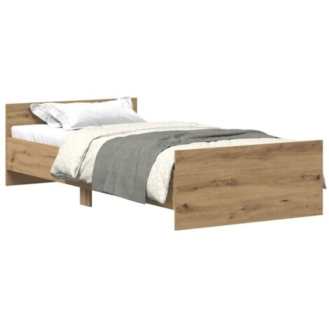 vidaXL Giroletto senza Materasso Rovere Artigianale 75x190 cm