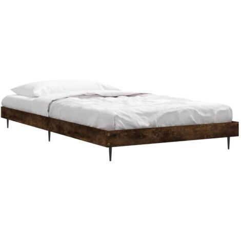 vidaXL Giroletto senza Materasso Rovere Fumo 100x200 cm in Truciolato