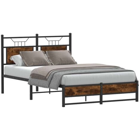 vidaXL Giroletto senza Materasso Rovere Fumo 120x190 cm in Truciolato