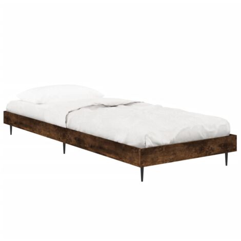 vidaXL Giroletto senza Materasso Rovere Fumo 75x190 cm in Truciolato