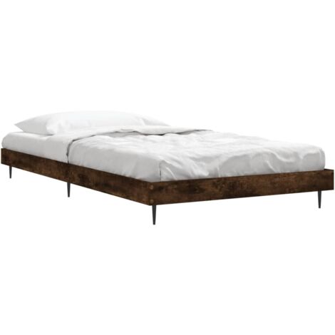 vidaXL Giroletto senza Materasso Rovere Fumo 90x200 cm in Truciolato