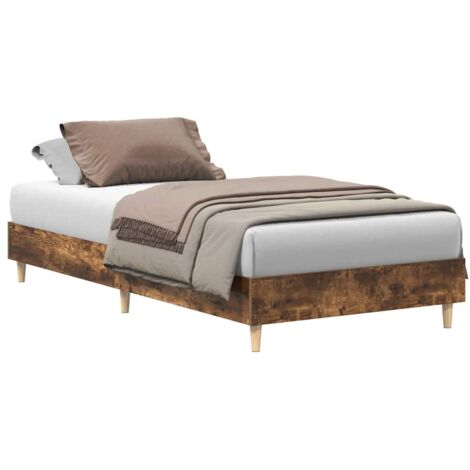 vidaXL Giroletto senza Materasso Rovere Fumo 90x200 cm in Truciolato