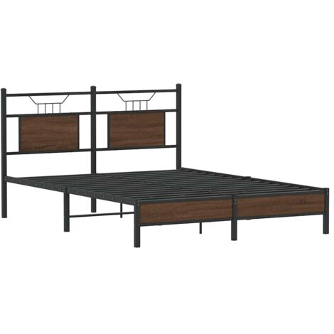vidaXL Giroletto senza Materasso Rovere Marrone 150x200 cm Truciolato