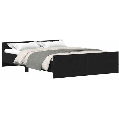 vidaXL Giroletto senza Materasso Rovere Nero 120x200 cm Truciolato