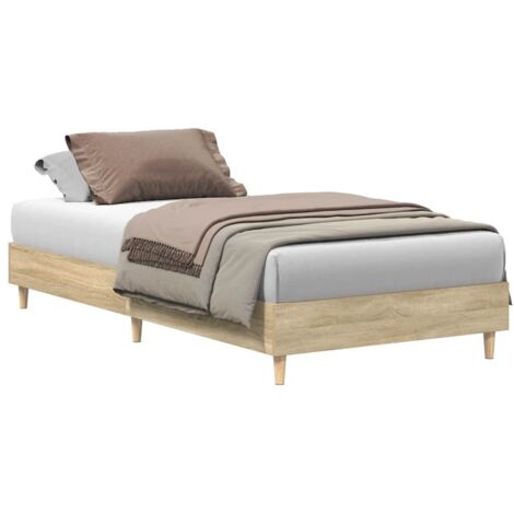 vidaXL Giroletto senza Materasso Rovere Sonoma 100x200cm in Truciolato