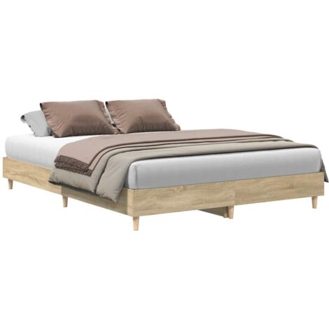 vidaXL Giroletto senza Materasso Rovere Sonoma 150x200cm in Truciolato