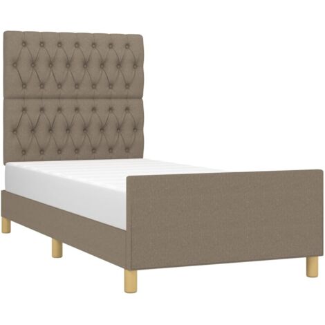 vidaXL Giroletto senza Materasso Tortora 100x200 cm in Tessuto