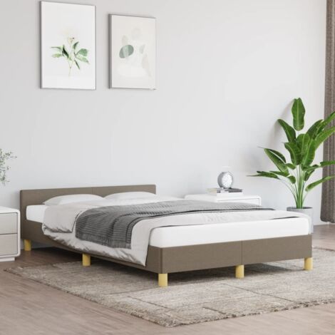 vidaXL Giroletto senza Materasso Tortora 120x190 cm Tessuto