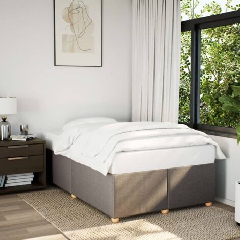 vidaXL Giroletto senza Materasso Tortora 120x190 cm Tessuto